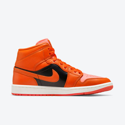 Men's Air Jordan 1 Mid 'Orange Black' Shoes
