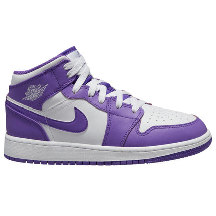 Men's Air Jordan 1 Mid 'White Purple' Shoes