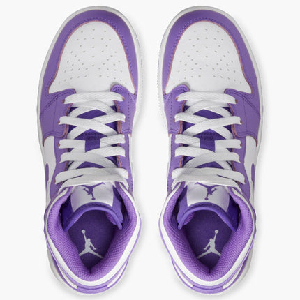 Men's Air Jordan 1 Mid 'White Purple' Shoes