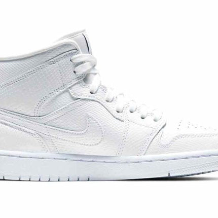 Men's Air Jordan 1 Mid 'White Snakeskin' Shoes