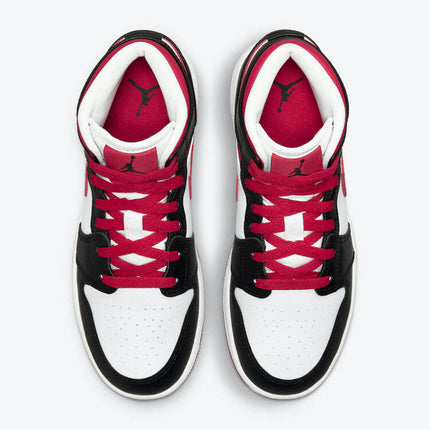 Men's Air Jordan 1 Mid 'White, Black, and Red' Shoes
