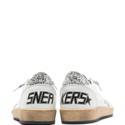 Men's Golden Goose Ball Star Gold Laminated White Sneakers