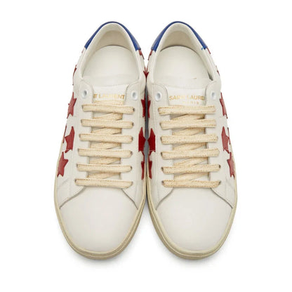 Men's Saint Laurent Court Classic SL06 Red Stars Sneakers