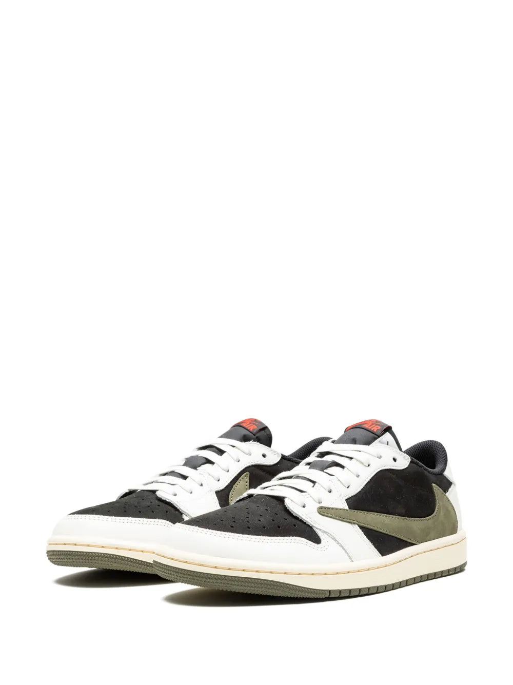 Men's Travis Scott x Air Jordan 1 Retro Low  ‘Black White Olive Green' Shoes