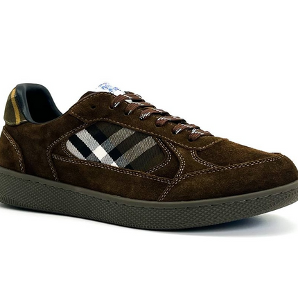 Men’s Burberry Leather Check Terrace Brown Sneakers