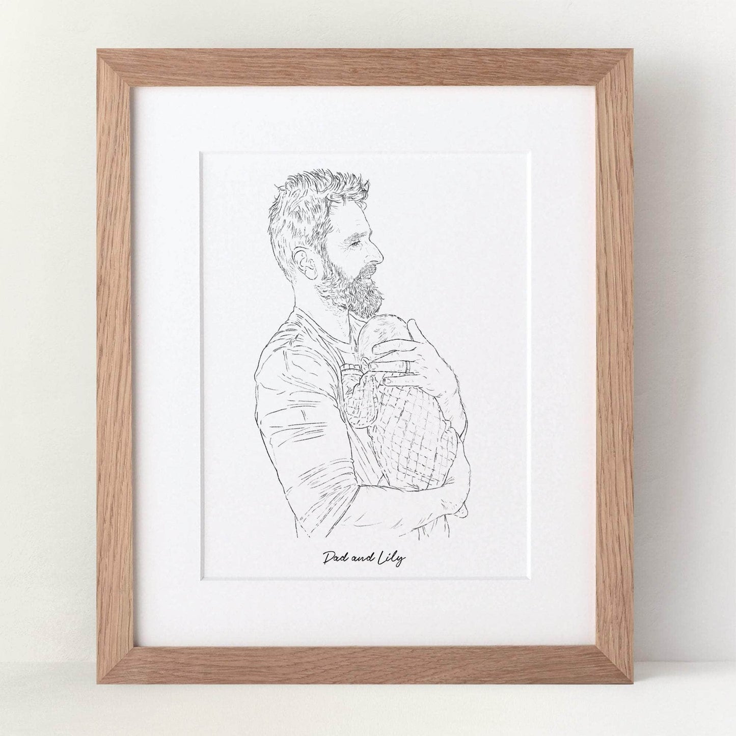 Daddy Line Portrait - Custom Portrait Art