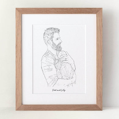 Daddy Line Portrait - Custom Portrait Art