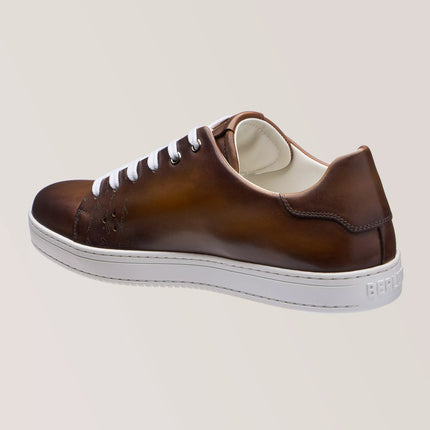 Men's Berluti Playtime Scritto Venezia Leather Brown Sneakers