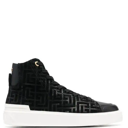 Men's Balmain B-court High-Top Black Sneaker