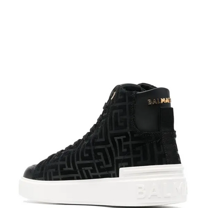 Men's Balmain B-court High-Top Black Sneaker