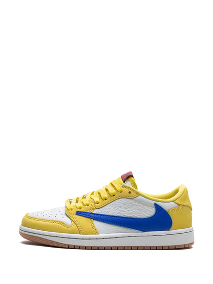 Men's Travis Scott x Air Jordan 1 Retro Low ‘ Canary ' Shoes