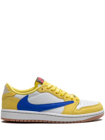 Men's Travis Scott x Air Jordan 1 Retro Low ‘ Canary ' Shoes