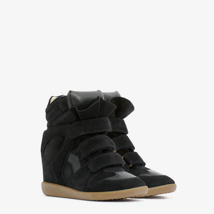 Men's Isabel Marant Bekett Hidden Wedge High Top Black Sneakers