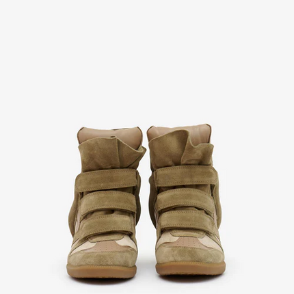 Men's Isabel Marant Bekett Hidden Wedge High Top Taupe Sneakers
