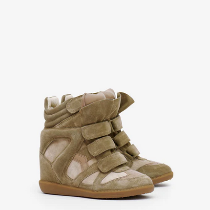 Men's Isabel Marant Bekett Hidden Wedge High Top Taupe Sneakers