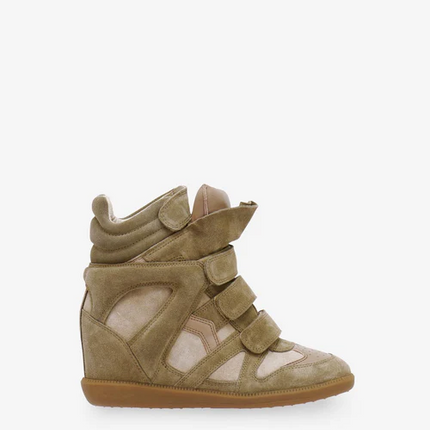 Men's Isabel Marant Bekett Hidden Wedge High Top Taupe Sneakers