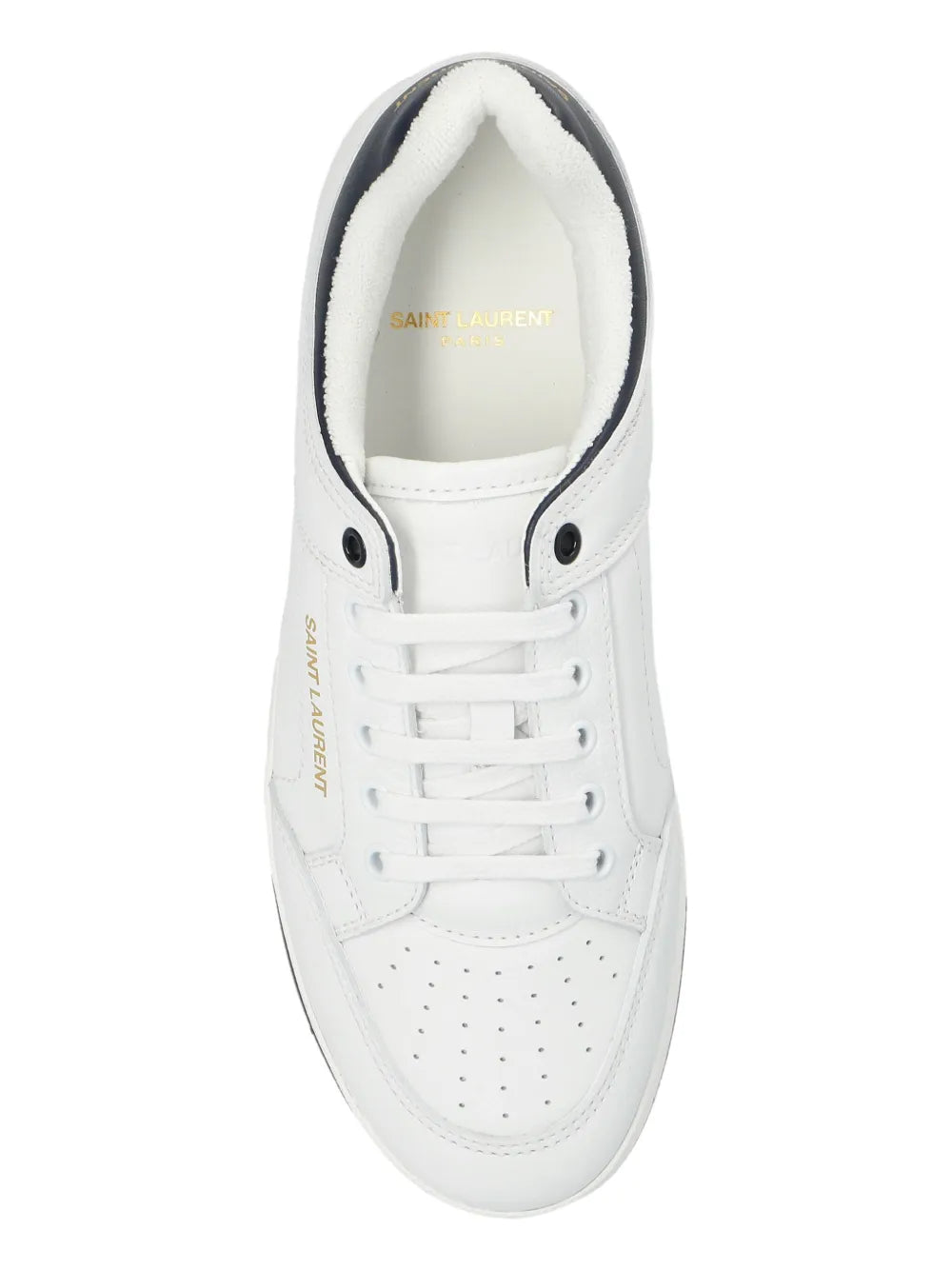 Men's Saint Laurent Low Top White  Black Sneakers