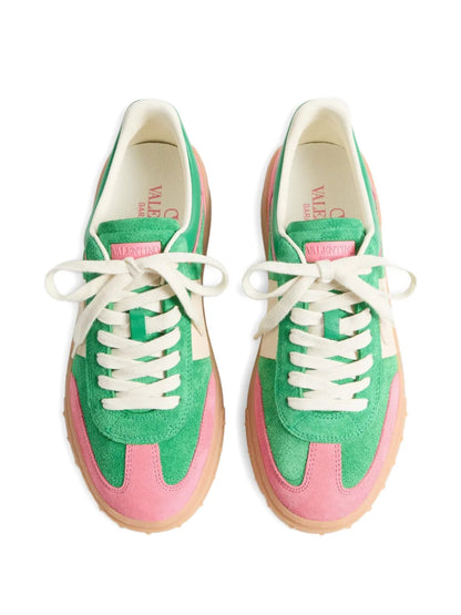 Men's Valentino Garavani Baskets Upvillage Green Pink White Sneakers