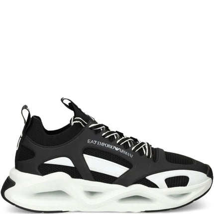 Men's Ea7 Emporio Armani Sneakers With Mesh Panels Black Sneakers