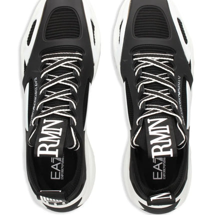 Men's Ea7 Emporio Armani Sneakers With Mesh Panels Black Sneakers