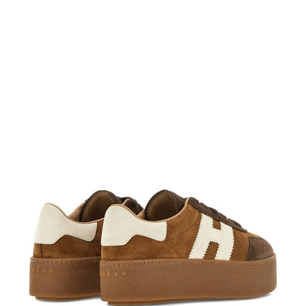 Men's Hogan Cool Suede Platform Brown Sneakers