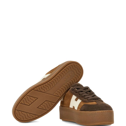 Men's Hogan Cool Suede Platform Brown Sneakers