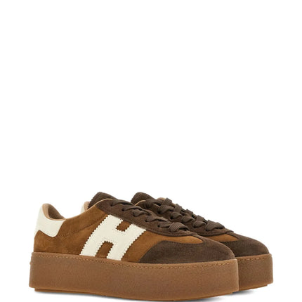 Men's Hogan Cool Suede Platform Brown Sneakers
