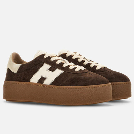 Men's Hogan Cool Suede Platform Brown Sneakers