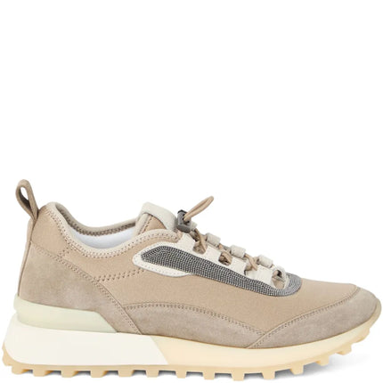 Men’s Brunello Cucinelli Mesh Beige Sand Sneakers