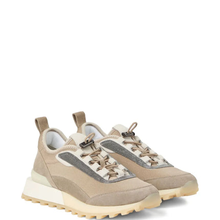 Men’s Brunello Cucinelli Mesh Beige Sand Sneakers
