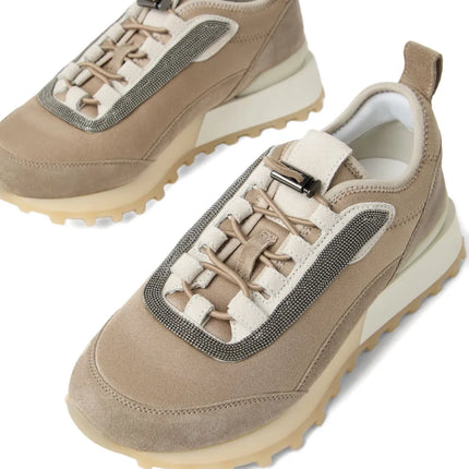 Men’s Brunello Cucinelli Mesh Beige Sand Sneakers