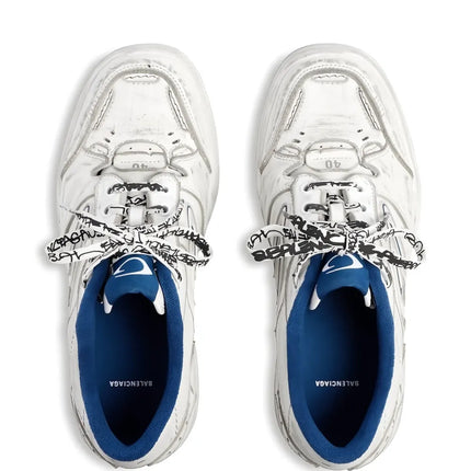 Men' Balenciaga Hamptons Worn-out Trainers White Sneaker