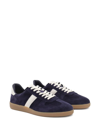 Men's Tom Ford Suede Sneakers With Panels Dark Blue
