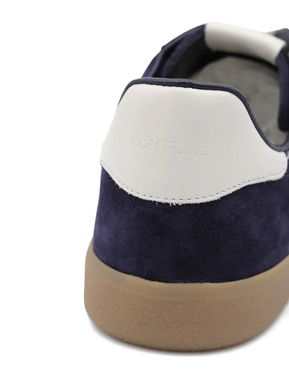 Men's Tom Ford Suede Sneakers With Panels Dark Blue