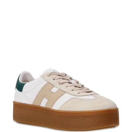 Men's Hogan Cool Suede Platform Natural White Sneakers