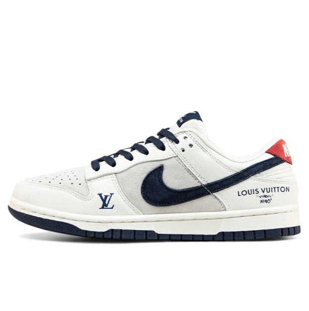 Men's SB Dunk Low x Louis Vuitton Grey Blue Red Sneakers