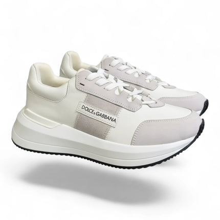 Men's Dolce & Gabbana Low-Top Platform White Sneakers