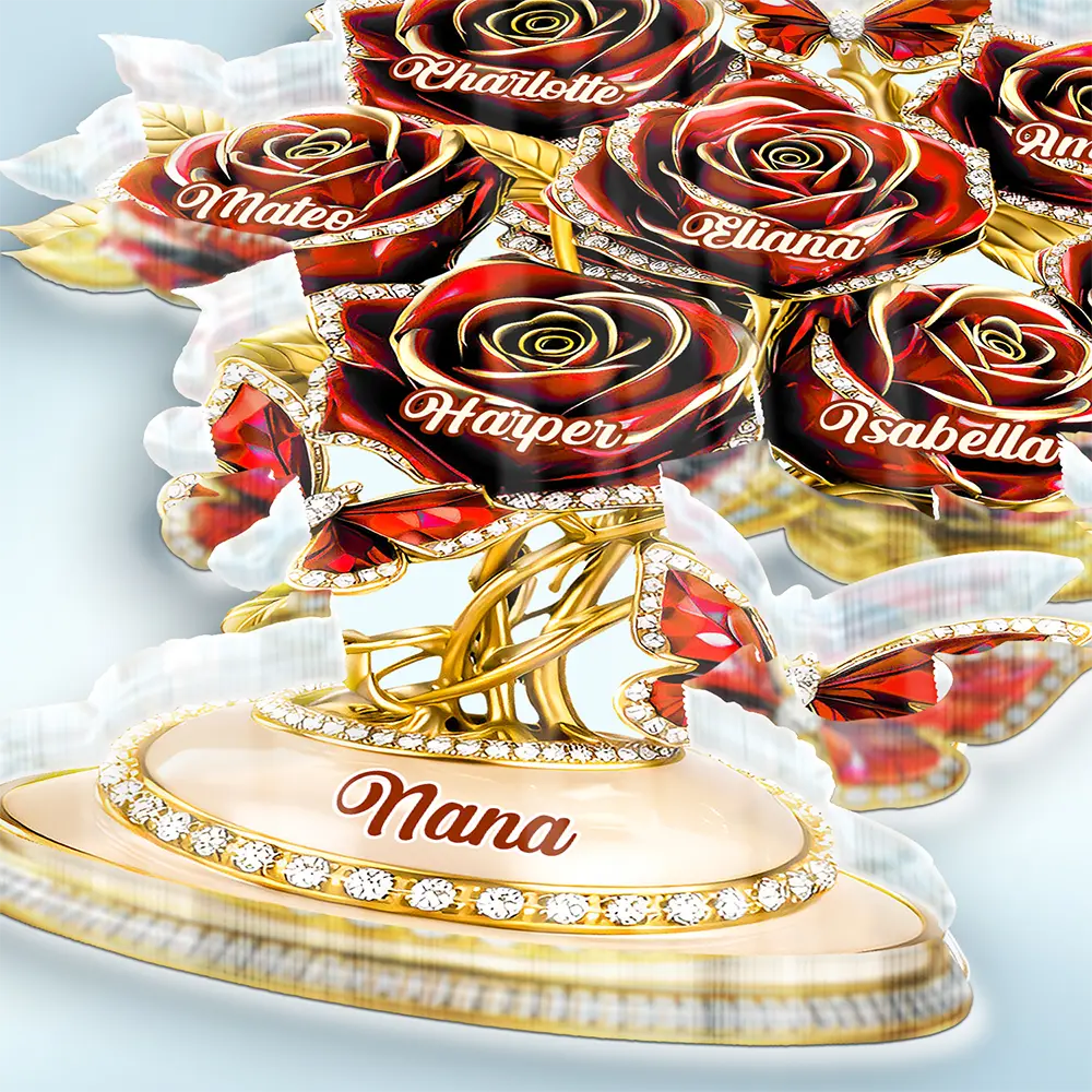3D Crystal Effect Roses Mom’s Everlasting Love - Personalized Custom Shaped Acrylic Plaque