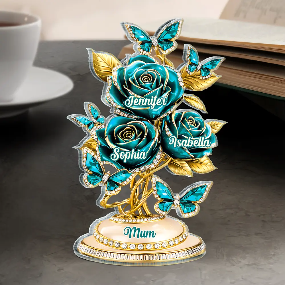 3D Crystal Effect Roses Mom’s Everlasting Love - Personalized Custom Shaped Acrylic Plaque