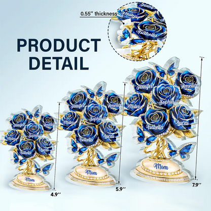 3D Crystal Effect Roses Mom’s Everlasting Love - Personalized Custom Shaped Acrylic Plaque
