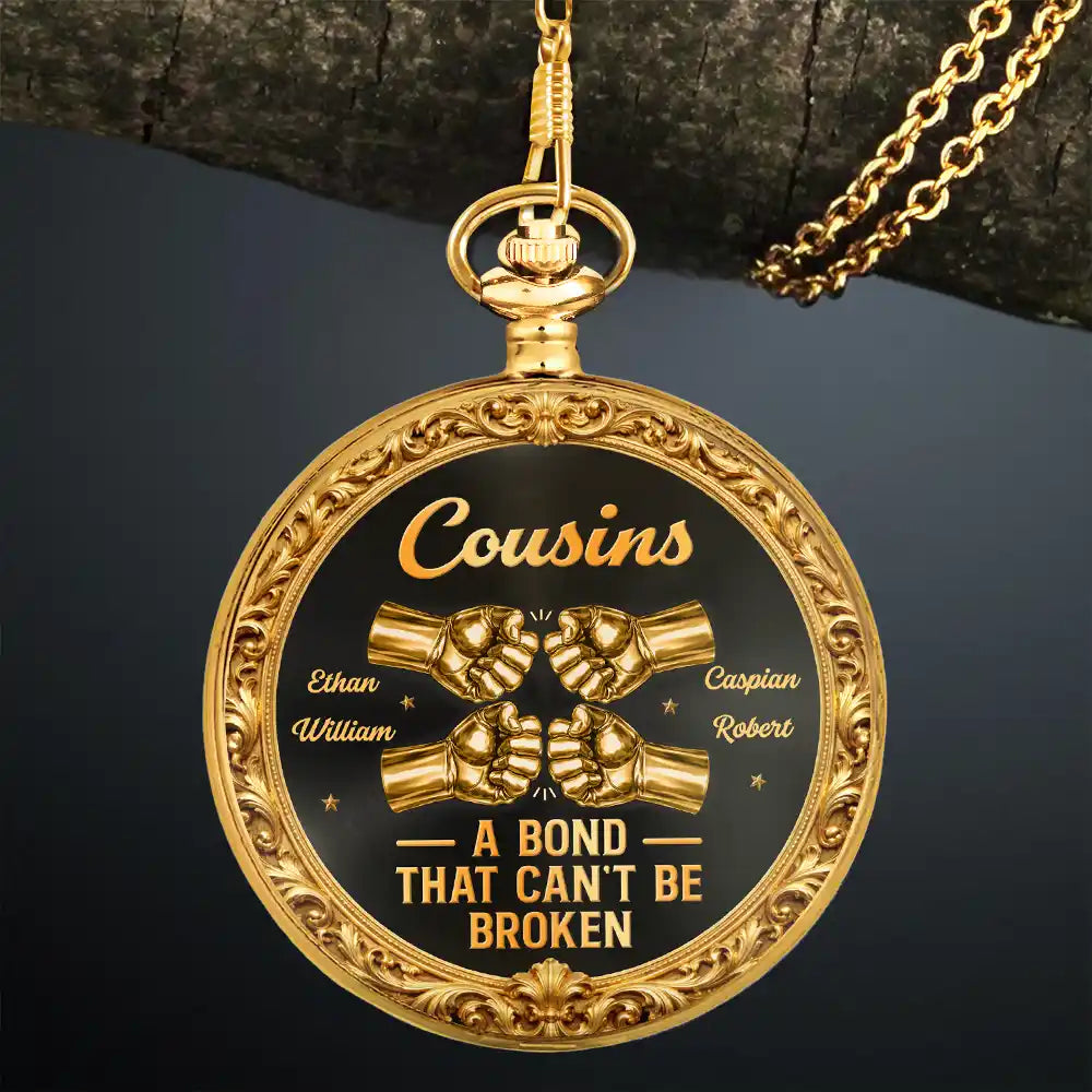 3D Metal Effect Brothers A Bond That Can't Be Broken - Personalized Pocket Watch