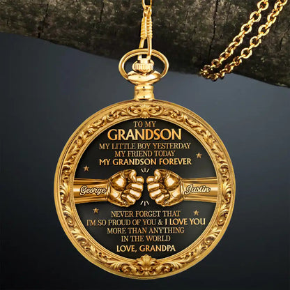 3D Metal Effect My Son Forever - Personalized Pocket Watch
