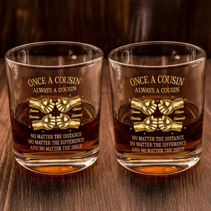 3D Metal Effect Once A Brother Always A Brother - Personalized Whiskey Glass