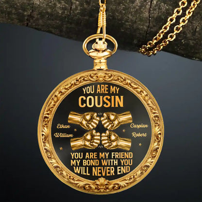3D Metal Effect You Are My Brother My Friend - Personalized Pocket Watch