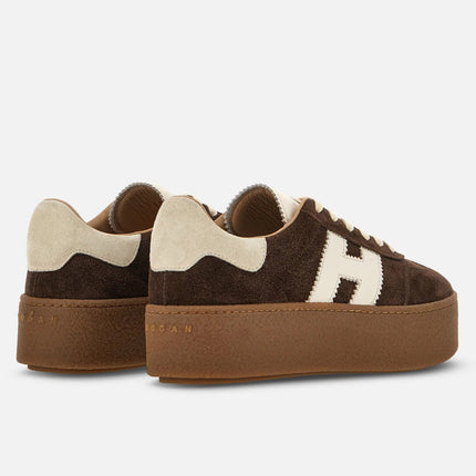 Men's Hogan Cool Suede Platform Brown Sneakers