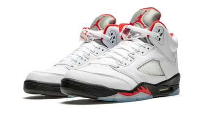 Men's Nike Air Jordan 5 Retro Fire Red Silver Tongue Shoes
