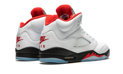 Men's Nike Air Jordan 5 Retro Fire Red Silver Tongue Shoes