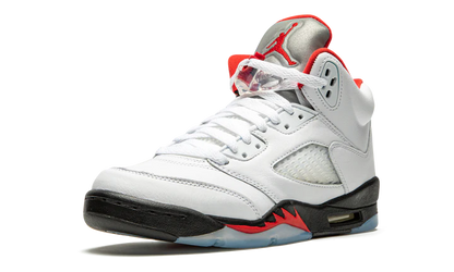 Men's Nike Air Jordan 5 Retro Fire Red Silver Tongue Shoes