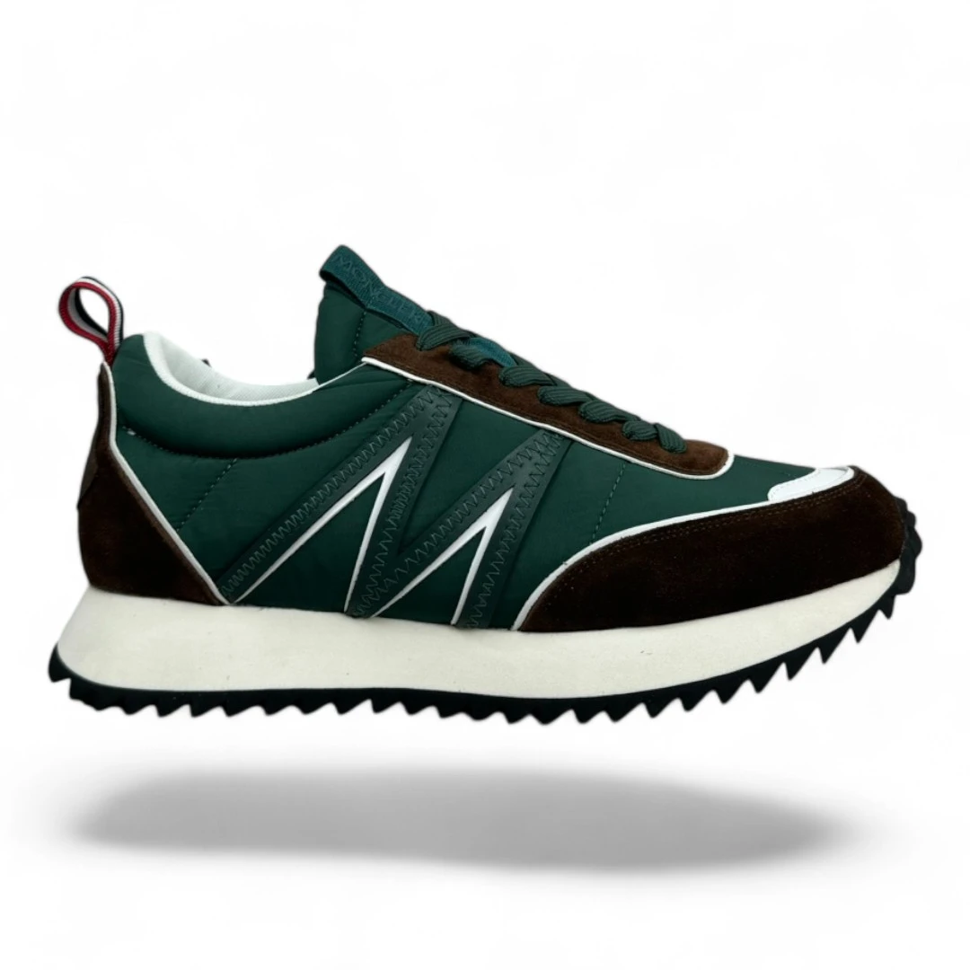 Men's Pacey Nylon & Suede Green And Brown Sneakers