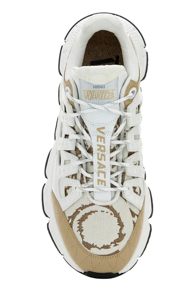 Men's Versace Men's Trigreca Lace Up Barocco Print White Sneakers
